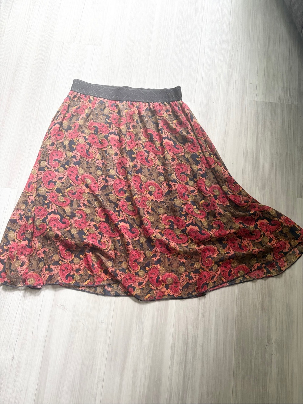LuLaRoe Red Paisley Skater Skirt